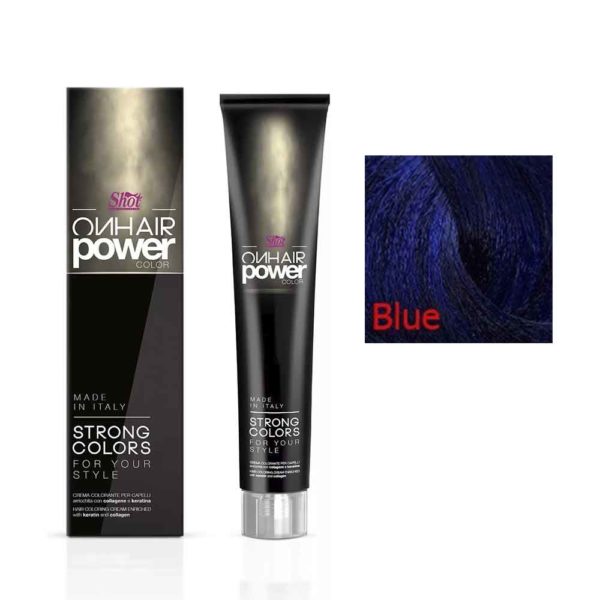 SHOT Power color Крем-краска для волос синий, 100 мл