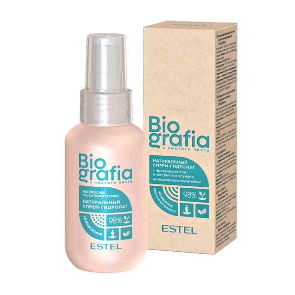 Estel BIOgrafia Натуральный спрей-гидролат для волос Пролонгированное увлажнение, 100 мл