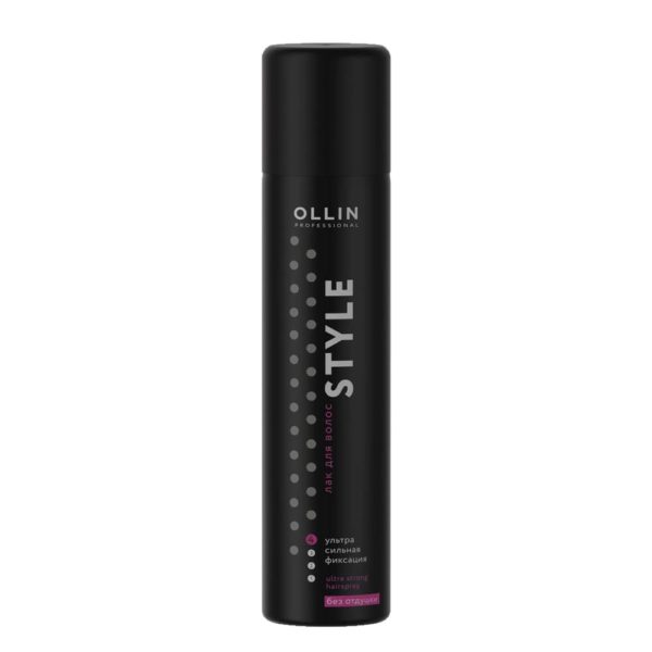Ollin Style Лак для волос ультрасильной фиксации без отдушки, 250 мл