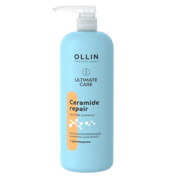 Ollin Ultimate Care Restore Shampoo Восстанавливающий шампунь для волос с церамидами, 1000 мл