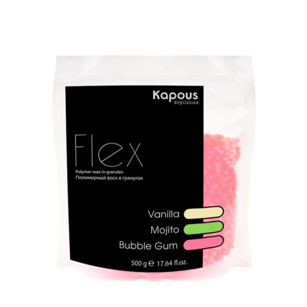 Kapous Depilation Flex Полимерный воск в гранулах с ароматом Бабл Гам, 500 г